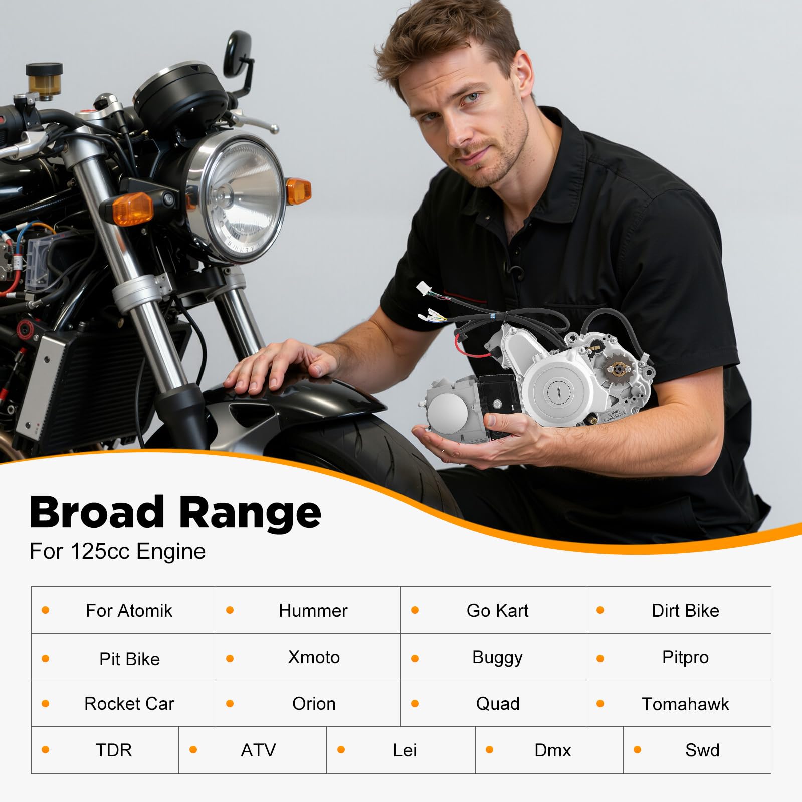 Amazon.co.jp: 125cc 4ストロークエンジンモーター、セミオート3速ATV